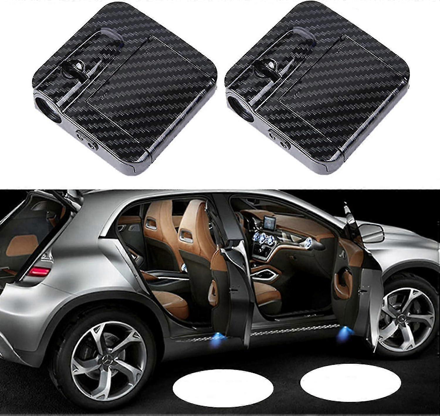 Wiring-free Carbon Fiber Pattern Infrared Door Sensor Projection Light